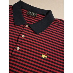 VTG The Masters Collection Golf Striped Polo Shirt XL Augusta PGA Mercerized Red